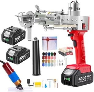 BESGEER Cordless Rug Tufting Gun with Carpet Trimmer Kit, Tufting Gun Starter Kit with 2pcs 4.0Ah Batteries，2 in 1 Cut Pile and Loop Pile Tufting Gun