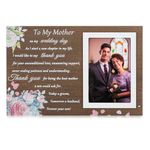 NUPTIO Mother of Groom Gifts: Gifts for Mom from Son 4x6 Wedding Picture Frames Thank You Mama Gift Wood Photo Frame for Engagement Anniversary Present Best Mothers Presents - Forever Your Son