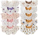 DOSMINE Baby Bibs Muslin Bibs for Baby Girl Boy for Drooling and Teething 10 Pack