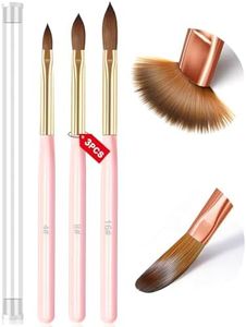 MUSILAN 3 pièces pinceaux acryliques pour ongles - professionnels en acrylique pour une conception de manucure de précision, pinceau ongles pour acrylique extensions d'ongles et salon manucure 4/8/16