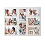 Photo Frames Multiple Pictures 4x6 Photos Display - 8 Openings Collage Photo Frame for Wall for Tabletop Stand White Picture Frames Set for Home Decor Family Gifts