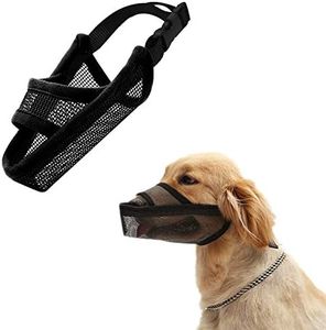 CILKUS Nylon Dog Muzzle Air Mesh Breathable for Small Medium Large Dogs, and Stick Out Tongue Drinkable Pet Muzzle for Anti-Biting Anti-Licking (Large, Black)