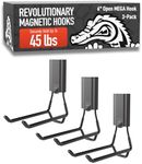 GATOR MAGNETICS MEGA 6 in Open Hooks, 45 lb Heavy Duty Magnetic Hooks for Steel Surfaces, Patented Easy-Release, Non-Slip Grip – Storage & Organization, Garage, Home Tools & Gear Storage – 3 Pack