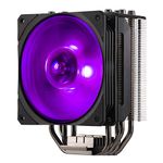 Cooler Master Hyper 212 RGB Black Edition Cooling System - Stylish, Colourful and Precise - 4 Continuous Direct Contact Heat Pipes with Fins, SF120R RGB Fan