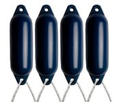 Majoni 4 X NAVY BLUE BOAT FENDERS (INFLATED) - SIZE1 + FREE ROPE