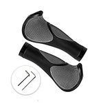 1 Pair Bike Handlebar Grips Comfort Ergonomic Design with Bilaterally Locking Ring Non-Slip Diameter 22.2mm for MTB BMX Road Mountain Bicycle Black Horns