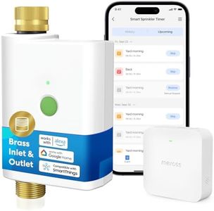 meross WiFi Water Hose Timer with WiFi Hub, Smart Sprinkler Timer with Brass Inlet & Outet, Work with Apple Homekit, Alexa & Google Assistant, Watering Timer for Lawn, Garden, Yard and Pool
