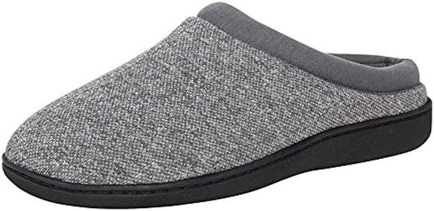 Hanes Comfort Soft Memory Foam Indoor Outdoor Clog Slipper Shoe - Men’s and Boy’s, Grey, Large