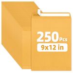 SUNEE 9x12 Envelopes Self-Seal Catalog Mailing Envelopes -250 Count, Ultra Strong Quick-Seal, 9x12 inch Brown Kraft Manila Envelopes Security Envelopes