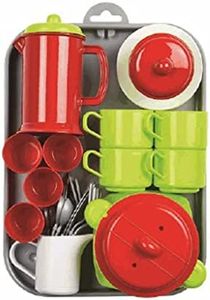 Jouets Ecoiffier - 972 - Plateau dînette garni 100 % Chef - Jeu d'imitation - Dès 18 mois - Fabriqué en France, Brun
