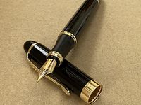 Rhapsody Jinhao x450 Fountain Pen 0.5mm Medium-Fine Nib Ink Pens (Polished Black)