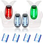 4pcs Navigation lights for boats kayak, LED Safety Light, 3 Types Flashing Mode, Easy Clip-On Kit for Boat Bow, Stern, Mast, Paddles, Pontoon, Kayaking Accessories, Yacht, Bike Tail, Red Green White