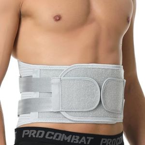 NeoTech Care Back Support Belt - Breathable & Adjustable Lower Back Brace - Double Pull Compression Straps (Grey, Size M)