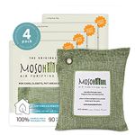 MOSO NATURAL Unscented Air Purifying Granule Bag 200G Green Color Naturally Removes Odors,Allergens And Harmful Pollutants. Reuse Upto 2 Years - Pack Of 4