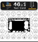 Bascuda® Multi Tool Card Size Gadget Wallet Set | 46 in 1 Pocket kit | Outdoor Camping Multitool Accessories | Stainless Steel | Perfect for Men British Presents, Christmast Gifts | Genuine UK Brand