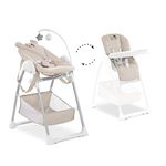 hauck Sit N Relax 2in1, Disney Winnie the Pooh Beige - Baby and Toddler Highchair with Toy Bar, Tray, Basket and Wheels from Birth up to 15 kg, Lightweight Foldable Fully Adjustable