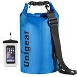 Unigear Dry Bag 2L/5L/10L/20L/30L/40L Waterproof Dry Sack Roll Top with Phone Case and Long Adjustable Shoulder Strap for Boating/Kayaking/Fishing/Rafting/Swimming/Camping/Snowboarding