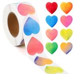 500 Pieces Heart Stickers Self Adhesive,1 inch Heart Stickers Labels for Valentine's Day Wedding Anniversaries Invitation Envelopes Kids DIY (K156)