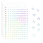 1500pcs Star Sticker, Self-Adhesive Holographic Small Star Sticker for Crafts Laser Five-Pointed Mini Foil Star Sticker for Kids Reward at School Classroom (Laser Silver)