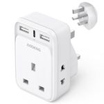 AODENG Multi Plug Adaptor with 3 USB(1 Type C & 3 USB Ports), 13A UK Multi Plug Extension with 2 Shaver Adapter Plug UK, Multi USB Plug Adapter Extensions Cube for Home, Office, Kitchen, Travel.