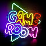 SIGNSHIP Green Game Room Neon Signs Led Neon Light for Wall Decoration USB Powered Cool Colorful Letter Neon Sign Art Wall Decor for Bedroom Game Room Living Room Bar Party Decor Boys Gift