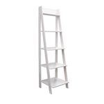 ADEPTUS 5 Shelf Ladder - Made from Solid Wood (White)