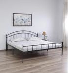 Metallika Paris Queen Size Metal Bed With Headboard And Footboard, Heavy Duty Mattress Foundation, Noise Free || Matte Finish || Delivery Condition Knockdown - Multicolor