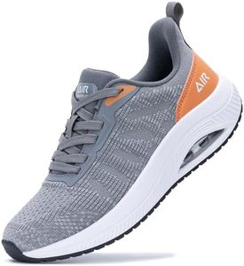 QAUPPE Womens Walking Shoes with Arch Support Athletic Orthotic Sneakers for Women Foot Pain Relief, B-grey, 8