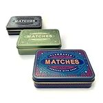 TINIT Matches Tin - Match Storage Box Metal Tin Matchbox Holder Candle Holder Lighter Gift Present (Blue)