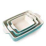 Sweejar Ceramic Bakeware Set, Rectangular Baking Dish Lasagna Pans for Cooking, Kitchen, Cake Dinner, Banquet and Daily Use, 11.8 x 7.8 x 2.75 Inches of Baking Pans(Turquoise)