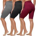 HLTPRO 3 Pack Plus Size Biker Shorts for Women (L-4XL)- 8"/5" High Waist Tummy Control Shorts for Workout, Yoga, Running