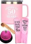 50th Happy Birthday Gift for Women, 50th Birthday Coffee Mug Tumbler, 50 and Fabulous, 50th Birthday Gift for Woman, I'm 50, Best Turning 50 Year Old Birthday Gift Ideas for Wife, Mom, Her