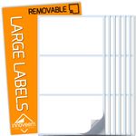 Large Labels for Storage Boxes - 45 Large Sticky Labels White, Perfect Size 4 x 2.4 Inch (102 x 62mm) Removable Labels, Large Labels Stickers with Anti Smudge Coating, Storage Box Labels by Innoveem