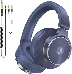 Rumoon Wired Over Ear Headphones, Studio Monitor & Mixing DJ Headphones with 50mm Neodymium Drivers and 1/4 to 3.5mm Jack for Guitar AMP Podcast Piano Keyboard (Dark Blue)