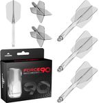 Mission Darts Force 90 | Integrated Precision Moulded Dart Flight And Shaft System, Pack of 3 Professional Highly Durable 2-In-1 Combined Dart Flights And Stems | Slim (Clear, Short)