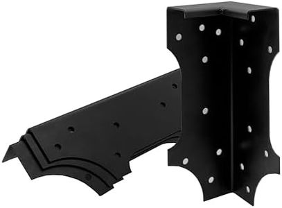 Hi-Flame 4 Set Raised Garden Bed Corner Brackets with Screws, Fit Lumber up to 2 x 12 Inch, Metal Planter Box Brackets Rust Resistant Raised Bed Brackets for Vegetable Garden, Black