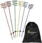 Sunnydaze Outdoor Drink Holder Stakes, Heavy Duty, Set of 6, Multi Colored