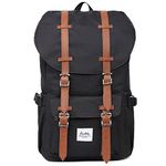 Kaukko New Feature of 2 Side Pockets Outdoor Travel Hiking Backpack Laptop Schoolbag for Men and Women Black