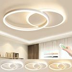 36W LED Ceiling Light, Ceiling Lamp Simple Modern Creative Two Laps, Dimmable with Memory Function, Suitable for 8~15㎡ Living Room, Bedroom, Children's Room Ceiling Lights, L55cm*W40cm*H6cm