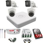 HIKVISION 4 Channel DVR with 5 MP 2 Dome & 2 Bullet Cameras with Audio Recording + 1 TB HDD + (3+1) Cable roll + 4 CH Power Supply + BNC & DC Full Combo Kit