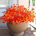 HyeFlora Artificial Faux Fall Flowers Plants for Outdoor Outside Thanksgiving, 12 Bundles Fake Flower Mums Look Real UV Resistant for Porch Patio Garden Home Table Centerpiece Decoration