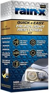 Rain-X 610200 2-Step Headlight Restorer Kit, Restores Clarity of Headlights Preventing Oxidation & Discoloration, Quick & Effective in Just 15 Mins with No Tools or Tape Required