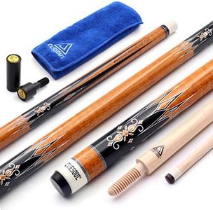 CUESOUL 3 Cushion Carom Billiard Cue Orange 56inch Weight 18oz,Wooden Joint System