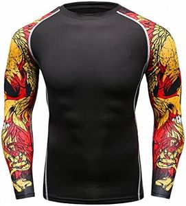 F.Q Yuqee Men's Soft Slim Long Sleeve Dry-Fit Compression Gym Trainning Shirt Black 01 S