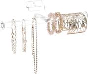 MOOCA Premium 2 Way Acrylic Slatwall Accessories Display & Wall-Mounted Jewelry Showcase for Dangling Jewelry Collection, Featuring Acrylic Bracelet Holder and Necklace Display