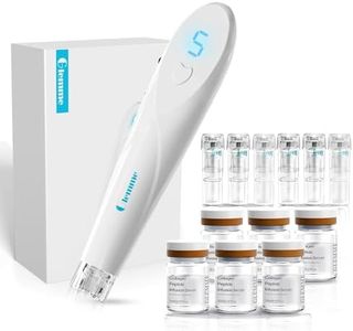 Micro Infusion System for Face & Neck Skin Care Dermabrasion Microneedling Derma Stamp 0.25mm with Peptides & Hyaluronic Acid Microneedling Serum - 6 Weeks Supply