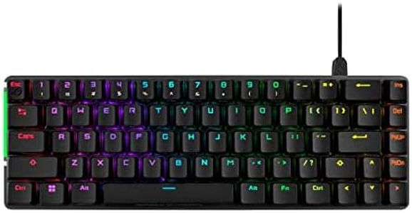ASUS ROG Falchion Ace 65% RGB Compact Gaming Mechanical Keyboard, Lubed ROG NX Red Switches & Switch Stabilizers, Sound-Dampening Foam, PBT Keycaps, Wired with KVM, Three Angles, Cover Case-Black
