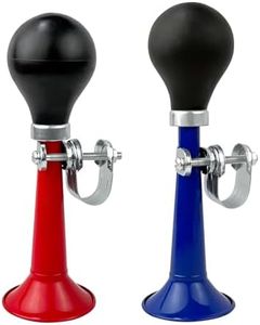 EZYoutdoor Bike Horn for Adults and Kids, Retro Metal Horn for Bike, Easy-to-Install Bicycle Accessories for Kids Bicycle, 2Pack (Blue and Red)