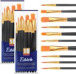 ESRICH Paint Brushes, 2 Packs / 20 Pcs Nylon Miniature Paintbrushes, Face and Body Watercolor Oil Painting Artist Professional Acrylic Paint Brushes Set,Black