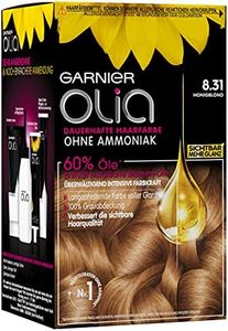 Garnier Olia Haar Coloration/coloración para el pelo contiene 60% de intensa Farbkraft Blumen-Öle - sin amoniaco - 3 x 1 unidades